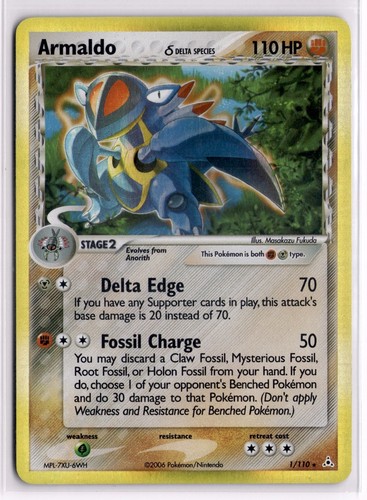 Armaldo 1/110 Holo Rare Holon Phantoms Pokemon Near Mint