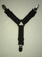 New! Set Of Four Black Tri Clip Bed Sheets Holders