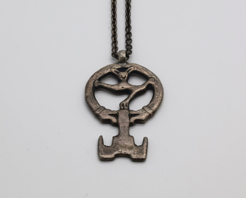 W.A. Bolin of Sweden Sterling Silver Viking Key to Valhalla Pendant Necklace