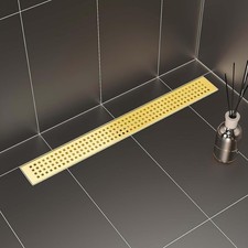 SaniteModar Gold Linear Shower Drain 18" Brushed 304 Stainless Steel Gold New