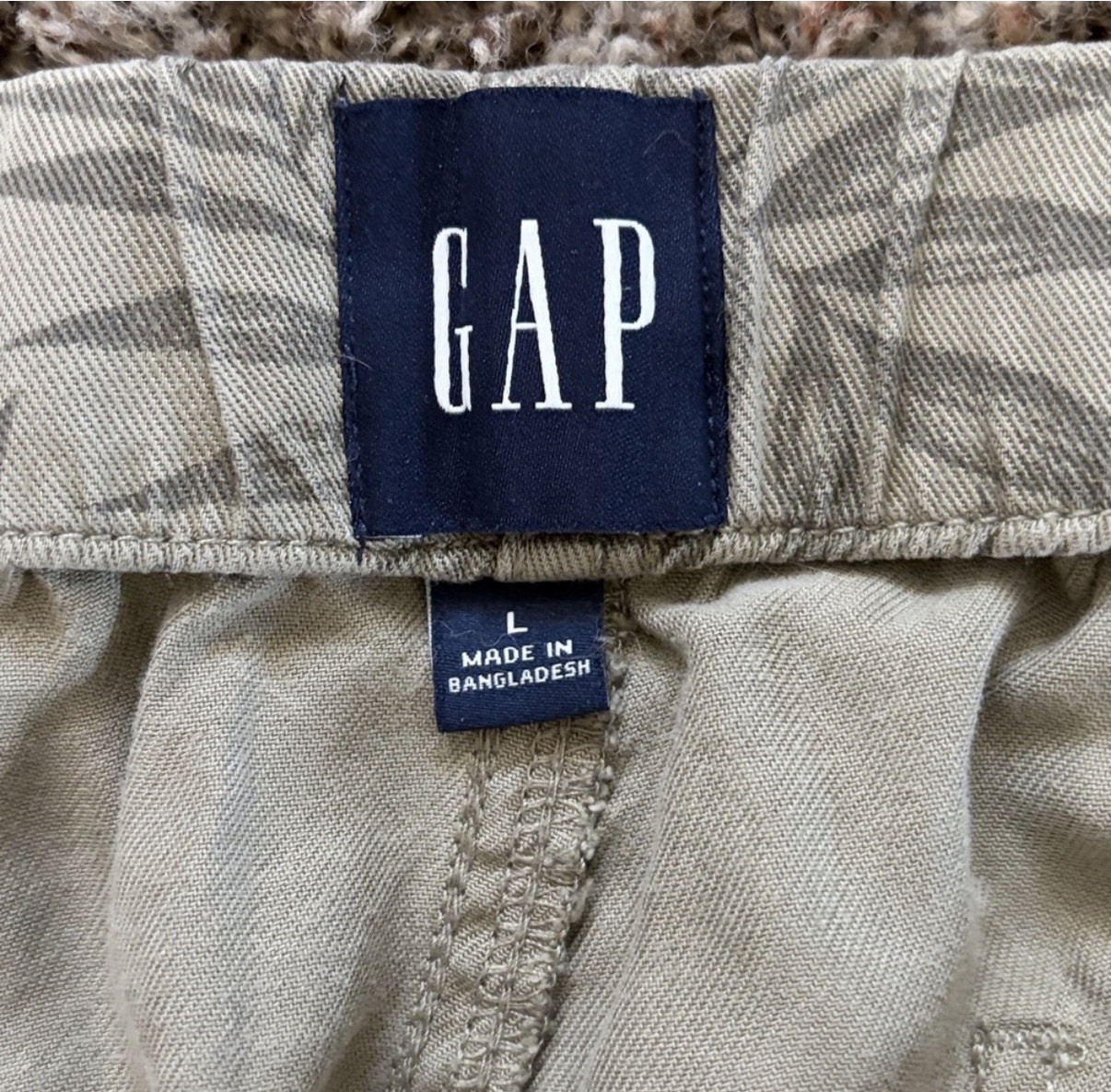 GAP Drawstring Pull On Olive Green Leaf Jungle Te… - image 8