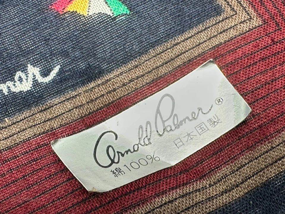 USED ARNOLD PALMER NAVY BLUE SOLID COTTON POCKET SQUARE HANDKERCHIEF MEN - Image 4 of 4