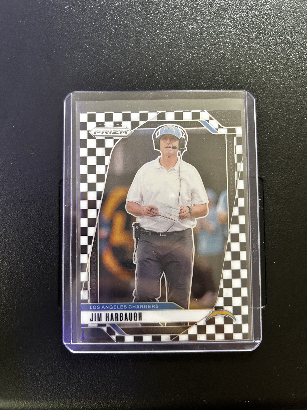 2024 Panini Prizm Jim Harbaugh Black & White Checker Board SP #163 Chargers