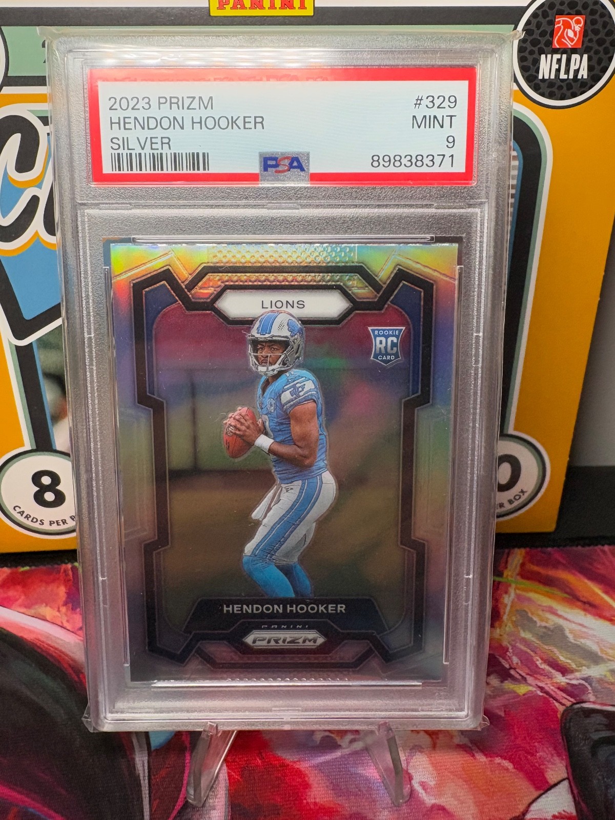 Hendon Hooker 2023 Panini Prizm #329 Silver RC Lions PSA 9 MINT