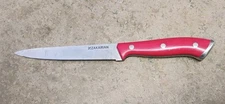 Zakarian by Dash German Steel Serrated Steak Knife Red Handle Replacement Single