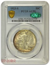 1923-S Walking Liberty Half Dollar PCGS AU-55 CAC