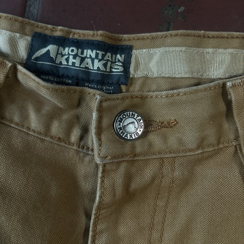 MOUNTAIN KHAKIS CANVAS Pants Tan Cotton MENS 32x32 Rugged Hiking Beige Khaki - Picture 4 of 5