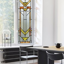 Original Hand Drawn Faux Stained Glass Window Film, Double-Sided Static Film,