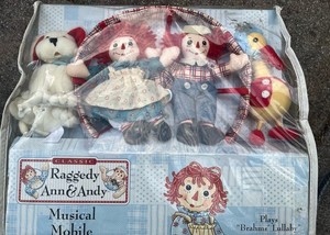 Springs Baby Raggedy Ann & Andy Musical Crib Mobile Multicolor Nursery Decor