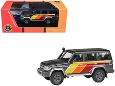 2014 Toyota Land Cruiser LC76 "TRD Livery" Gray Metallic with Stripes 1/64 Dieca