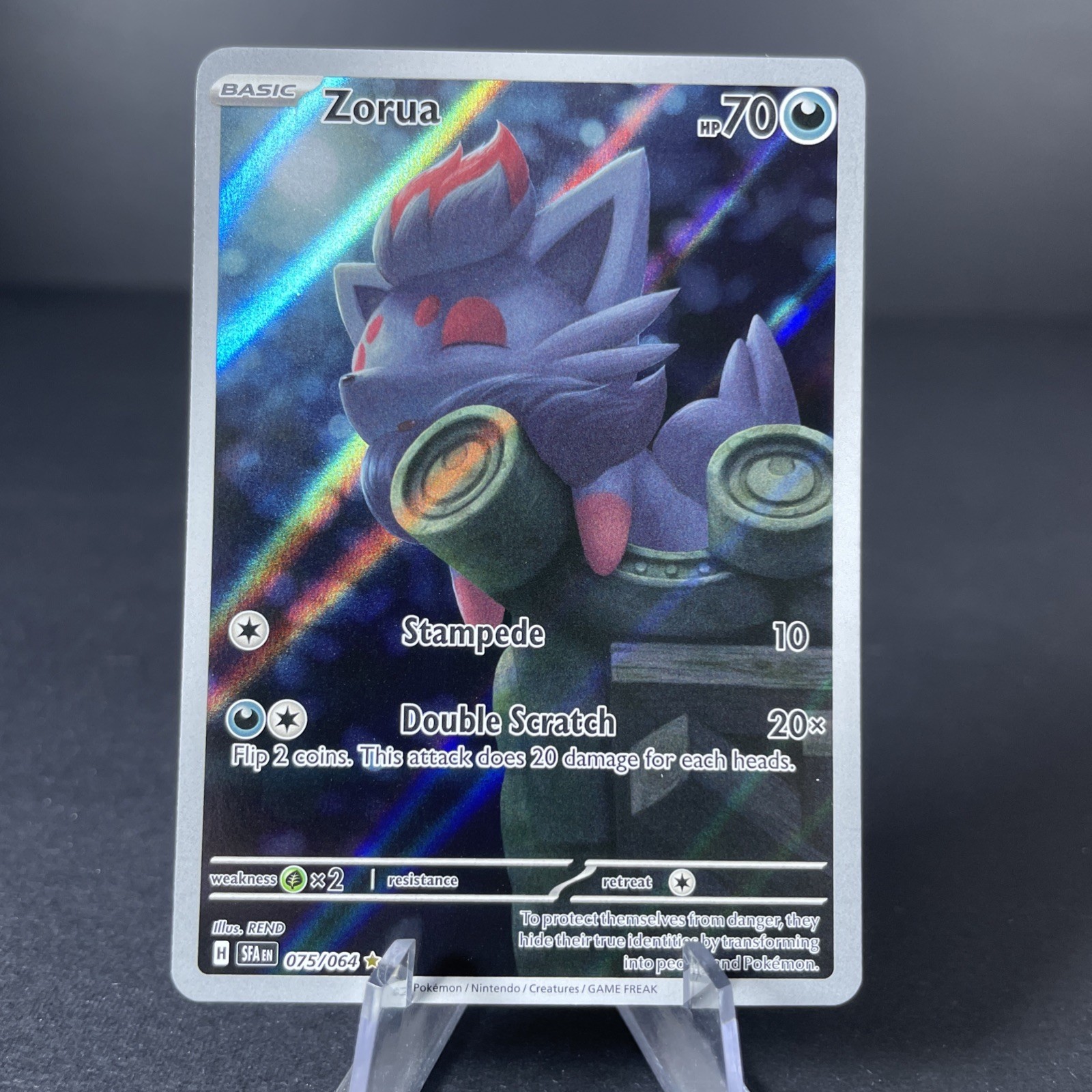 Pokemon Zorua Illustration Rare 75/64 Shrouded Fable LP-NM.