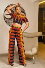 JALENE AFRICAN PRINT CROP SET