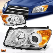 For 09-12 RAV4 Chrome Housing Amber Corner Projector Headlight/Lamp OE Upgrade