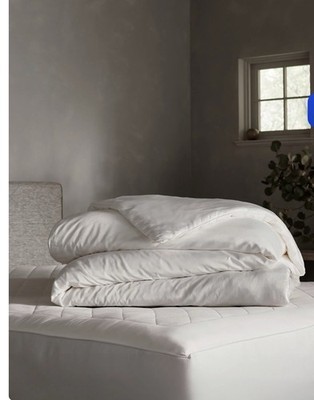 Cozy Earth Silk Comforter White Solid Plain Tie Closure for Bedroom Adults