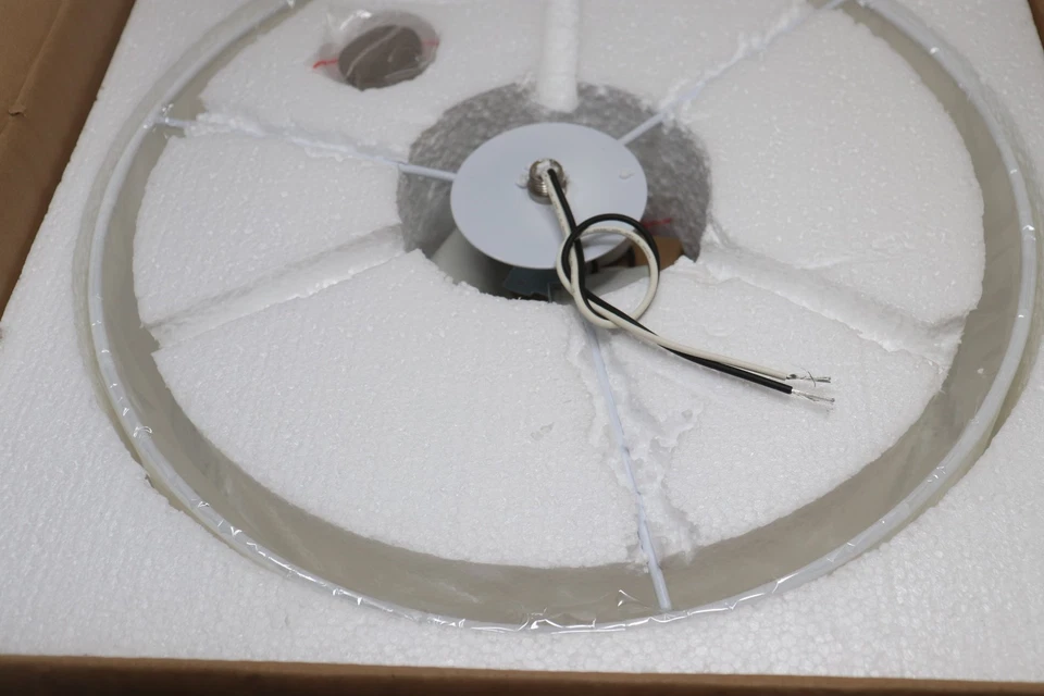 Livex Flush Mount with Off-White Fabric Hardback Shade Brushed Nickel - Image 4 of 4