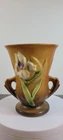 Antique/Vintage 1939 Intro Roseville Pottery 2 Handled Vase Iris Pattern 4 1/4"