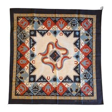 VTG Wamcraft Southwest Tribal Bandana Scarf Navy Red Made in USA RN 14193