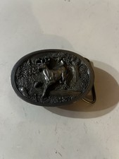 Vintage 1984 GINC Whitetail Deer Buck Belt Buckle Made in USA 1108 Hunting