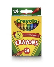 Crayola Crayons 24 Count Back to School Supplies Assorted Classic Colors - NEW
