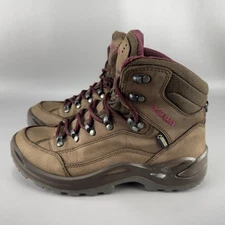 Lowa Renegade GTX Mid Boots Womens 8 Brown Leather Waterproof Hiking Vibram Sole
