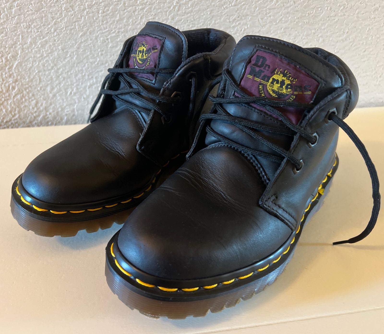 Dr. Martens 8057 Black Leather Chukka Boots Youth Size 3 Made in England *Rare*