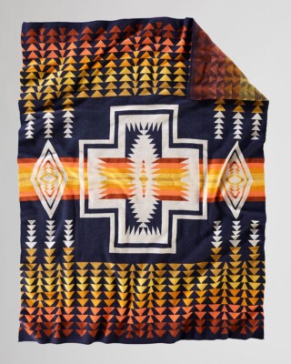 アウトドア寝具 pendleton wool blanket made in USA navy WHIPSTITCH MERINO BLANKET