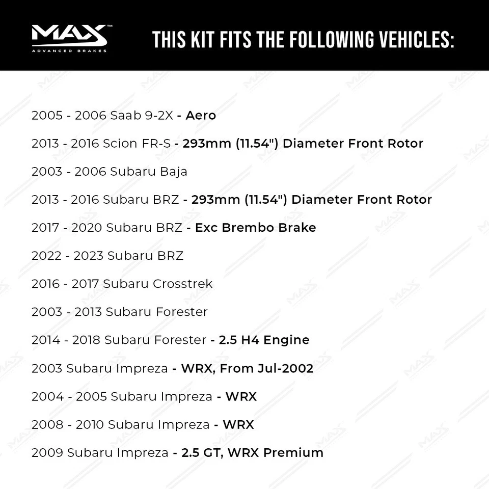Front Drilled Slotted Rotors + Pads for Subaru Forester Impreza Outback Legacy - Imagem 2 de 4