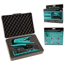 RJ45 Pass Through Crimp Tool Kit Ethernet Crimper Cat5 Cat5e Cat6 Cat6A Cat7 ...