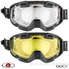 New CKX Electric 210 Snowmobile Goggles for BackCountry Clear Yellow Matte Black