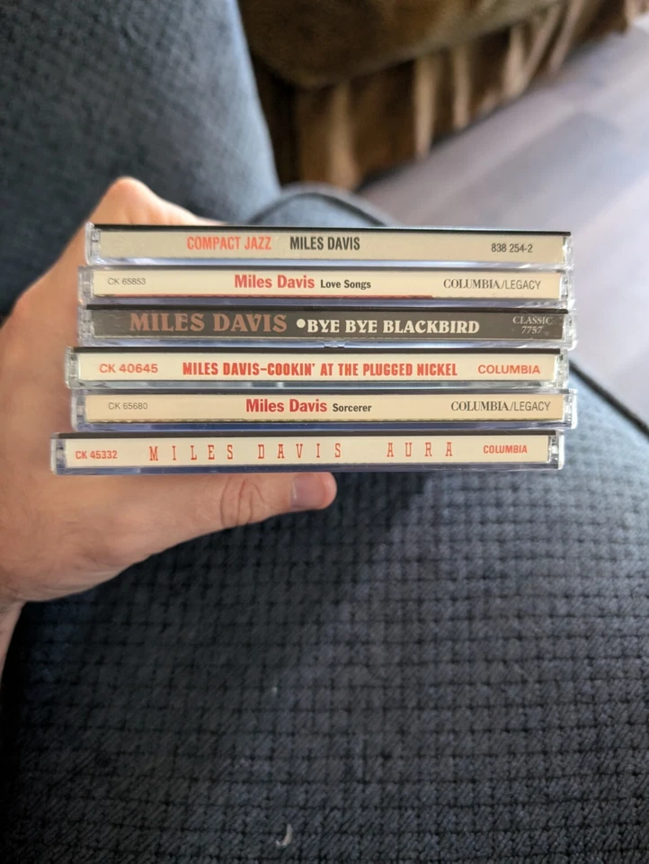MILES DAVIS 6 CD LOT Compact Jazz Love Songs Aura Sorcerer Bye Blackbird Cookin' Foto 2 de 3