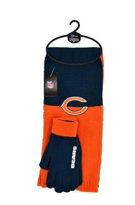 LITTLE EARTH PRODUCTIONS New 3PC NFL Chicago Bears Colorblock Scarf & Glove Gift Set
