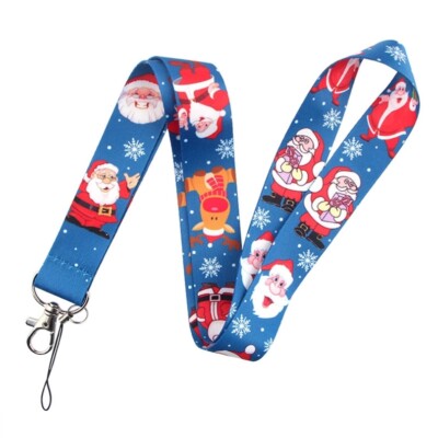 Christmas Santa Claus Holidays necklace Badge ID/ Mobile/ key lanyards Xmas