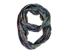 Rising Tide Woman's Metallic Gathered Infinity Scarf