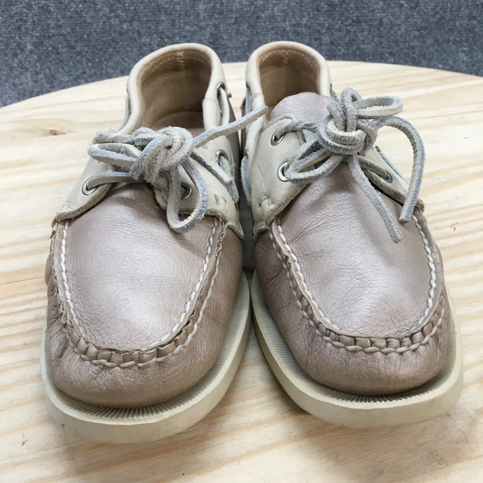 Sebago Boat Shoes Womens 9 M Docksides Spinnaker Casual Pewter Beige Slip On - Image 4 of 4