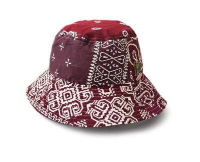 KAPITAL bandana patchwork bucket hat long brim type online