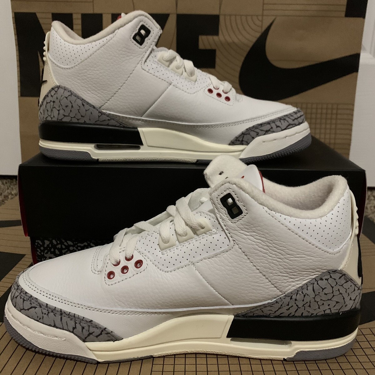 Nike Air Jordan 3 Retro GS White Cement Reimagined Size 5.5Y/7.0W