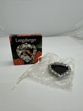 Longaberger Pewter Heart Tie-on/Frame 1998 New in Box 72770