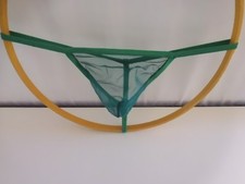 Men's Cabana contoured G String Thong Back Choice Sheer green made US 1 day ship