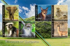 Tanzania 2015 - Wildlife Animals of Tanzania - Sheet of 6 Stamps - MNH