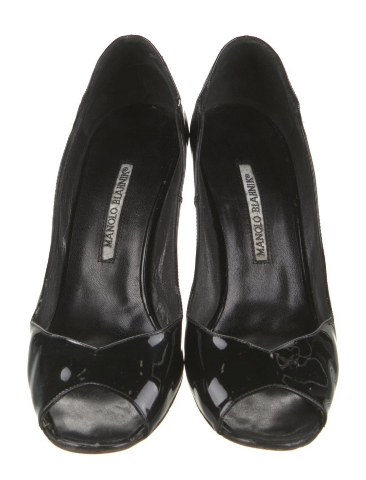 manolo blahnik Authentic Solid Black Patent Leath… - image 3