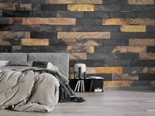 3D Black Wooden Floor Wallpaper Wall Mural Removable Self-adhesive 399