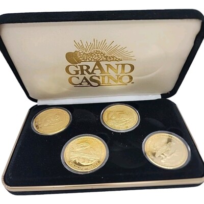 Grand Casino Hinkley Minnesota 1997 24K Gold Plated Coin Wildlife 