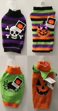 4-SET XS HALLOWEEN DOG SWEATERS Halloween Costumes Pumpkin Knit Holiday NEW