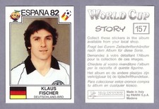 KLAUS FISCHER Figurine Panini WORLD CUP STORY (Espana 82) OTTIMA STICKER MINT