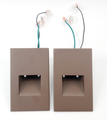 2 WAC Lighting WL-LED200F-AM LED Step and Wall Light Cetlus Intertek- Brown