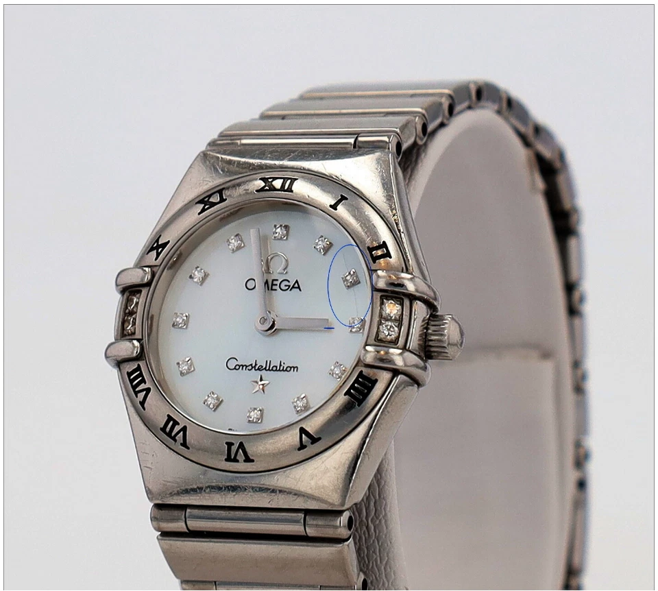 Omega Constellation “My Choice” Mini Ladies Watch SS MOP Quartz Dia w/Box 1566.7 - Image 4 of 4
