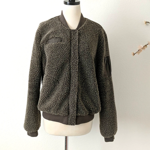 army green teddy jacket