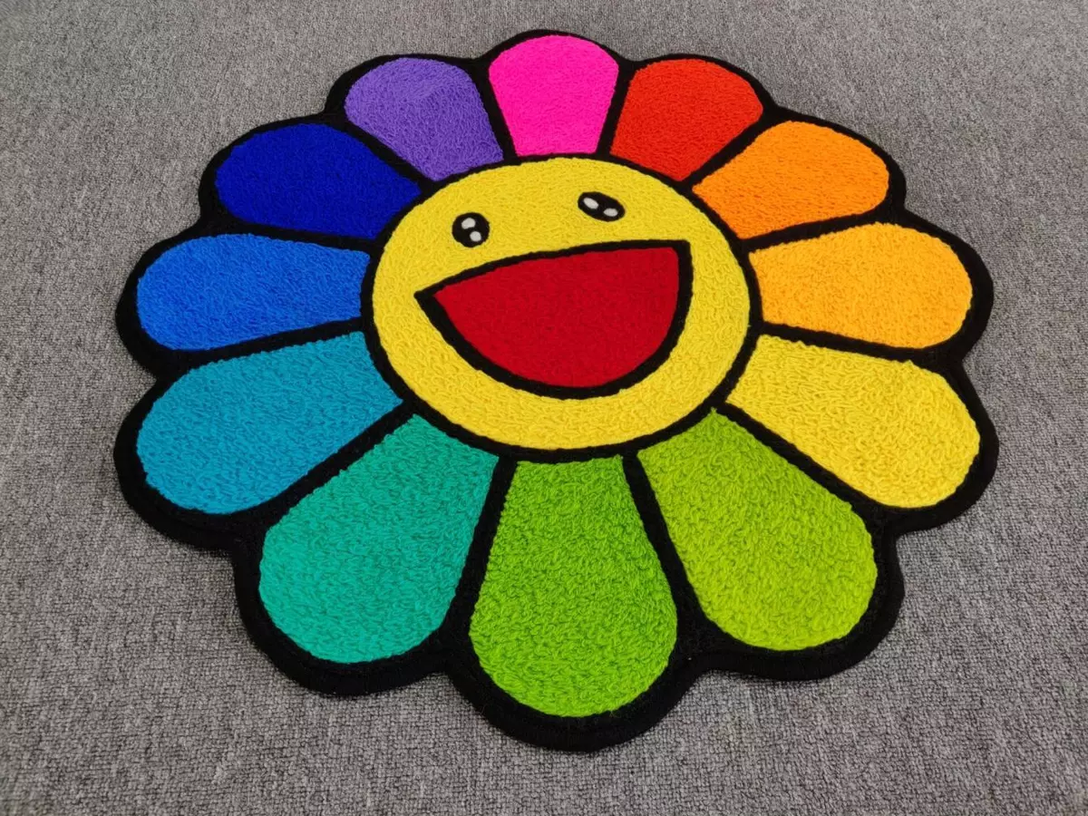 New Takashi Murakami Flower Bedroom Area Rugs Floor Mat Living Room Wool  Carpet