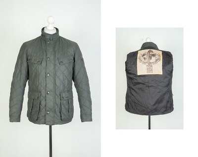 Barbour International Sea Ariel Polarquilt Quilted Gray Men's Jacket Coat Size M