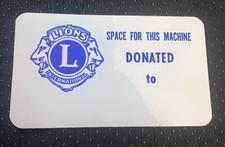 Vintage LIONS CLUB Decal Ford Gum Ad Frame Globe Topper Gumball Vending Machine